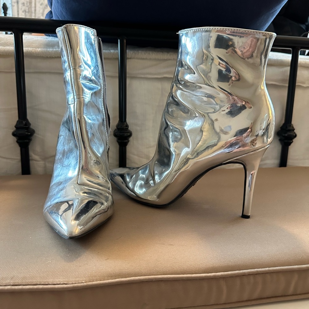 Silver heeled boots
